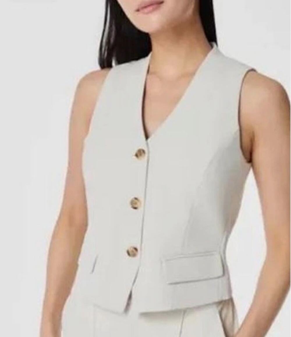 Spanx Opacity Crepe Vest Womens Size XS tailored sleeveless blazer-style V-Neck